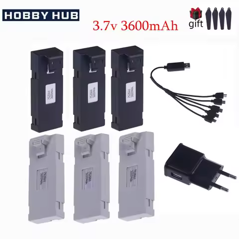 RC Drone Battery For E88 E99 E88PRO Ls-E525 E99PRO K3 Battery 3.7V 3600Mah Quadcopter Helicopter Min