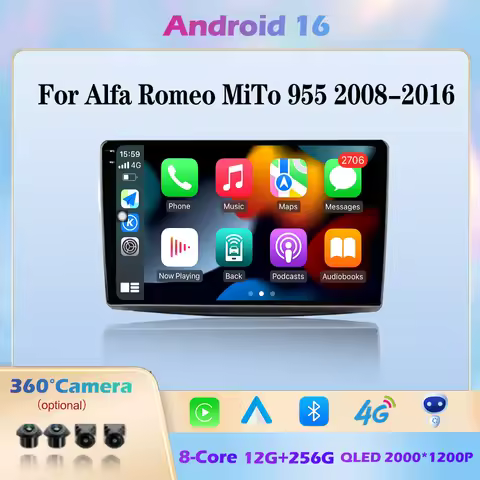 For Alfa Romeo MiTo 955 2008-2016 WiFi Android 16 System Split Screen Car Video Multimedia Player Na