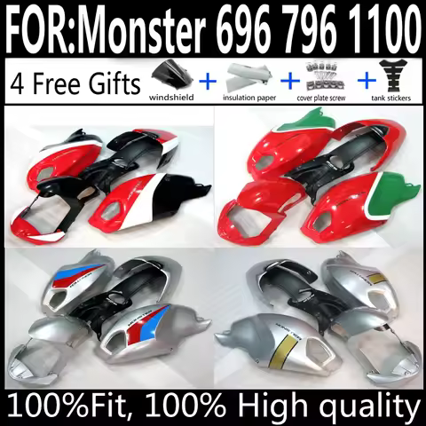 Ducati Monster 696 796 1100 Motorcycle Fairings Kit ABS Plastic Body Work Tank Cover Seat Cowl Full 