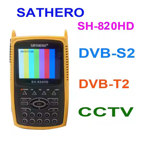 SATHERO SH-820HD DVB-S2 DVB-T/T2 CCTV Combo Digital Satellite Meter Finder h.265 AHD satllite TV Rec
