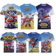 Super Wings Boys Short Sleeve T -shirt Super Wings 3D Cartoon print T -shirt