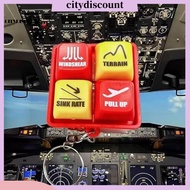 <citydiscount> Cockpit Safety Button Keychain Egpws Warning Sound Simulator Realistic Aircraft Keych
