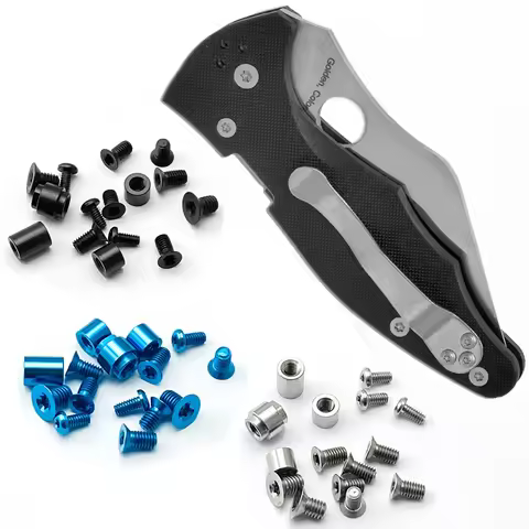 3 Colors Titanium Alloy Full Set Knife Handle Screws for Spyderco C85 Yojimbo 2 Knives Spindle Patch