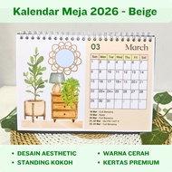 2026 DESK CALENDAR | 2026 Desk Calendar | 2026 Aesthetic Calendar | Calendar Planner Code: BEIGE
