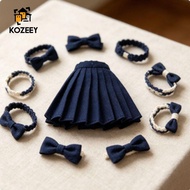 KOZEEY Academic Style Women Pleated Skirt Mini Doll Dress Outfit for Blythe OB22 OB24 Azone 1 6 Scal