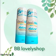 (2 ชิ้น) Deodomin Natural Roll on ดีโอโดมิน โรลออนสารส้มบริสุทธิ์ สูตรออริจินอล 60ml (สีฟ้า)