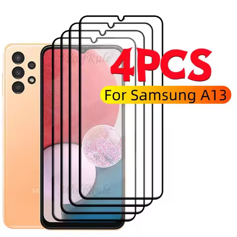 4/3/2/1PCS Full Cover Glass For Samsung A13 Glass Samsung Galaxy A13 Glass Full Glue Cover 9H HD Scr