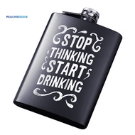 PEK-8oz Men Funny Letter Print Stainless Steel Hip Flask Whiskey Container