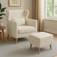 Furniture Direct JENNIFER TOJOLA 1 seater velvet fabric lounger chair single seater sofa wing chair