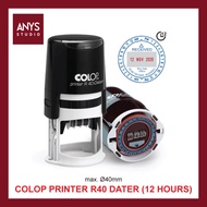 [Custom Made] COLOP (R40D/12H) Printer R40-Dater 12 Hours Self-Inking Stamp