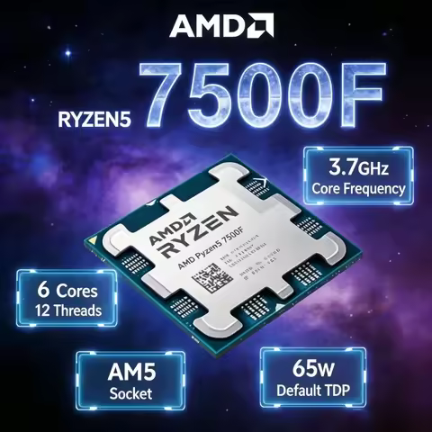 AMD Ryzen 5 7500F R5 7500F 65W Low Power 6 Core 12 Thread 5nm 32MB Cache AM5 E Sports Gaming Desktop