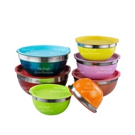 1pc Stainless Steel Colored Mixing Bowl 24cm, 26cm, 28cm w/o Lid SHD