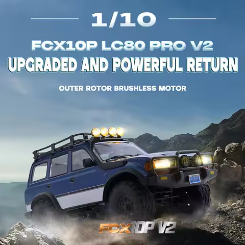 FMS FCX10 LC80 Pro V2 Land Cruiser Brushless 1/10 RC Electric Remote Control Model Car Rock Crawler 