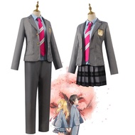 Anime Your Lie In April Cosplay Costume Miyazono Kaori Arima Kousei School Uniform Daily Suit Skirt