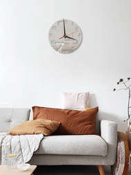 1套亞克力圓形不規則牆鐘,無聲古董風格時鐘,適用於客廳、臥室、廚房、辦公室裝飾（不含電池）