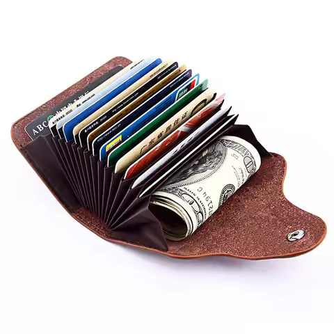 Multi-card Holder Wallets Unisex Small Leather Credit Card Holder Leather Business Card and Credit C