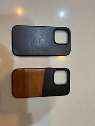 Apple iPhone 14 Pro 原廠 皮革 手機殼 + Alto 皮革 插卡 保護殼