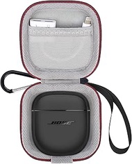 Elonbo Hard Carry Case for Bose QuietComfort Earbuds II Wireless Noise Cancelling in-Ear Headphones, Extra Interior Mesh Pocket Fits Cables and Eartips, Black