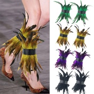 CH Women's Feather Leg Gaiters - Costume Jewelry for Halloween