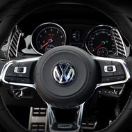 Real Carbon Fiber Car Steering Wheel Shift Gear Paddle Shifter Extension Cover Sticker Decal For VW 