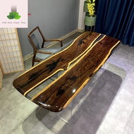 ⊕Epoxy resin glue river table solid wood desktop large log coffee table coffee table coffee table creative wood 1.8 mete