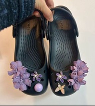紫鑽🌟誠信商家🌟💜全新Crocs 卡駱馳 Classic Ballet 百搭休閒洞洞鞋女款黑色
