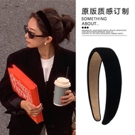 Fever Same Style Black Velvet Headband Women Style 2026 New Style High Skull Top Pressure Headband H