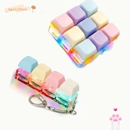 EUCALYTUSMY Fidget Keychain, DIY Keyboard Relief Stress Finger Keyboard Cap,  Keycap Keys Button 2/4