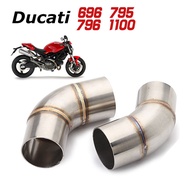 Slip-on Motorcycle Exhaust Midpipe For Monster 696/795/796/1100 Connect to 51mm Exhaust Tip