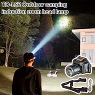 TD-L52 Outdoor Camping Induction Zoom Headlamp Long-distance Illumination Telescopic Zoom Headband F