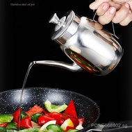 Stainless Steel Oil Pot Household Oil Pot Sauce Oil Bottle Vinegar Pot with Lid Restaurant Food Stal
