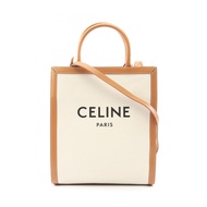 【二手】Celine CELINE托特包 小號筆電 Cabas 192082BNZNATURAL/米色帆布皮革筆蓋 Cabas 小號 女士