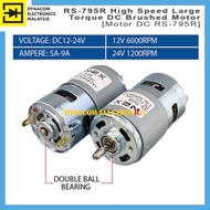 RS-795 DC12V~24V Double Ball Bearing Round Shaft High Speed Large Torque DC 795 Motor [Motor DC-795]
