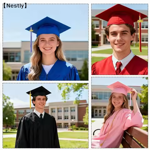 Graduation Cap Headwear With Tassel For High School & Bachelor Degree Cap Unisex Graduation Dress Ce