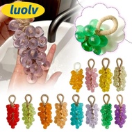 LUOLV Grape Soap on a Rope,  Whole Bunch Grape Cluster Bar Crystal, Handmade DIY Grape Soap