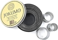 JOKUMO 11 Piece Graduated Sizes Fluted Edge Round Pastry/Cookie Cutter Set Heavy Duty 18/8 304 Stain