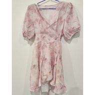 pink flowers women dress (RS4363)