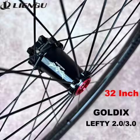 MTB Carbon Front 32" Wheel GOLDIX Lefty 2.0 3.0 Asymmetry Tubeless Tapeless 40mm Width 32mm Inner 32