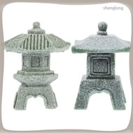 shenglong  Japanese Tower Light Decoration Gazebo Mini Pagoda Statue Bonsai Adorn Desktop Ornaments Small Garden Model Chinese Temple