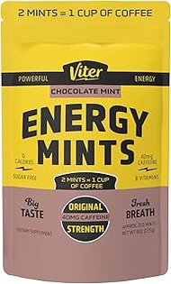Viter Energy Caffeinated Mints - 40mg Caffeine, B Vitamins, Sugar Free Vegan Breath Mint. Powerful E