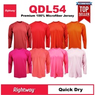 【PREMIUM】 RIGHTWAY Long Sleeve Jersey T-Shirt Baju Microfiber Lengan Panjang Lelaki Perempuan Kosong