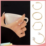 LK Long-lasting Accessory Lightweight Ring 4 Pcs Women’s Adjustable Knuckle Rings Set Irregular Faux