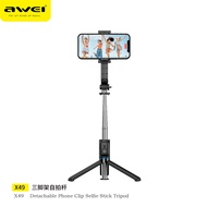 Awei X49 Selfie Stick Tripod Long Phone Selfie Stand Wireless Bluetooth remotely controlled for shooting Selfie Stick Handheld Extendable Selfie Stand Anti-clamp Umbrella Tripod Bluetooth Remote Control Anti-skid Selfie Stick