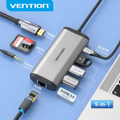 Vention USB C HUB Type C to USB 3.0 Dock Station USB C HDMI RJ45 4K for MacBook Pro Air Accessories 