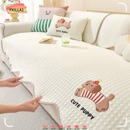 FKILLAONE Sofa Protective Cover, Anti-scratch Non-slip Sofa Seat Mat,  Breathable Cartoon Dog Ice Si
