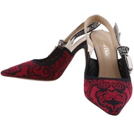 Christian Dior J'ADIOR ปั๊ม KDP762DME36 ผ้าคอตตอน สีดำ/แดง สำหรับสตรี【สินค้ามือสอง】