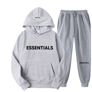 Hoodie Set ESSENTIALS x FEAR OF GOD - Pasangan Cowok Cewek High Street Musim Dingin 2 Potong - Stree