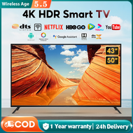 ทีวี 43 นิ้ว TV 50 นิ้ว สมาร์ททีวี Smart TV 4K โทรทัศน์ 32 นิ้ว 43 นิ้ว 50 นิ้ว 4K UHD HDR+ TV HDMI/VGA/DP รับประกัน 5 ปี Wifi/Youtube/Nexflix