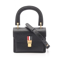 THOM BROWNE 鵝卵石紋單肩斜背包，黑色真皮，二手女款