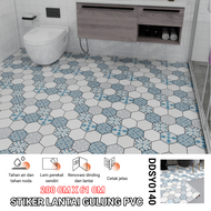 Stiker Lantai Kamar Mandi Tahan Air PVC Stiker Perekat Diri Wallpaper Dinding Dekorasi Menebal 2m